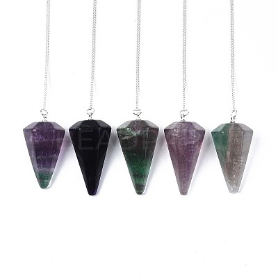 Natural Fluorite Hexagonal Pointed Dowsing Pendulums LS-G-T097-08-1