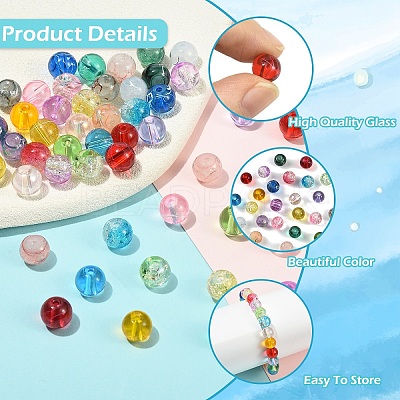 600Pcs 24 Styles Mixed Styles Transparent Glass Beads Strands GLAD-YW0005-75-1