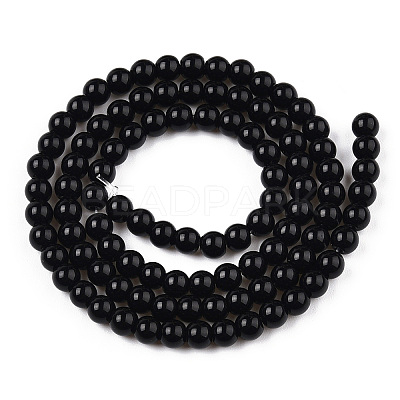 Opaque Solid Color Glass Beads Strands GLAA-T032-P6mm-01-1