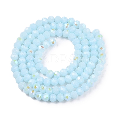 Electroplate Opaque Solid Color Glass Beads Strands EGLA-A044-P4mm-L06-1