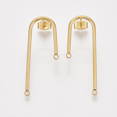 Left and Right 304 Stainless Steel Stud Earring Findings STAS-S079-143B-1