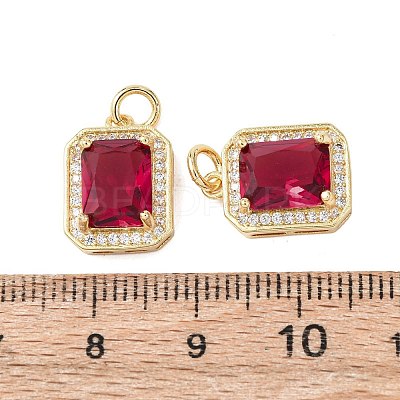 Brass Glass Charms LS-ZIRC-F116-09A-G-1