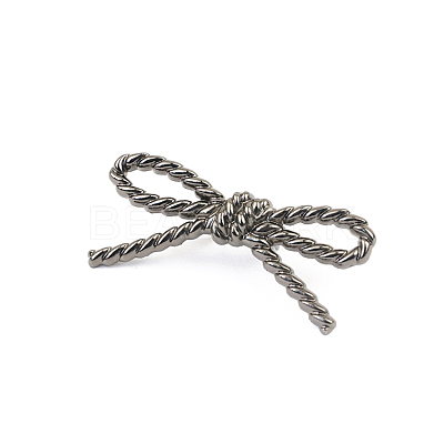 Twist Bowknot Zinc Alloy Ornament Clasps PURS-PW0007-13B-1