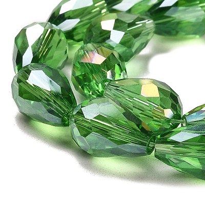 Electroplate Glass Beads Strands EGLA-D015-12x8mm-19-1
