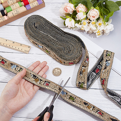 Polyester Embroidery Ribbon OCOR-WH0101-160B-1