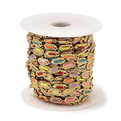 Enamel Oval Link Chains CHS-G028-19G-1