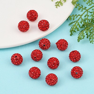 Polymer Clay Rhinestone Beads RB-C1438-12mm-A21-1