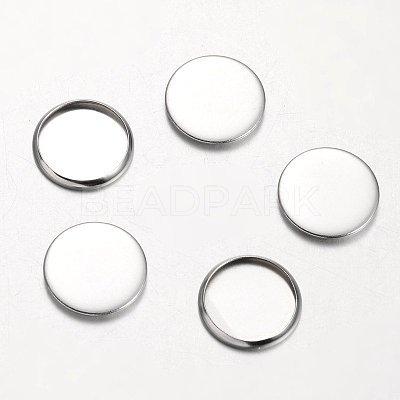 Tarnish Resistant Stainless Steel Plain Edge Bezel Cups STAS-M226-03B-1
