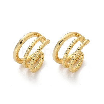Triple-Layer Brass Open Cuff Earrings for Women EJEW-G297-33G-1
