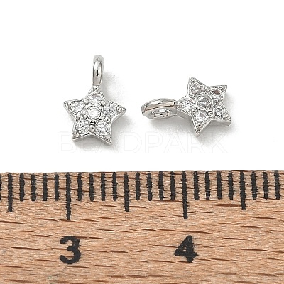 Brass Micro Pave Clear Cubic Zirconia Charms CU-CBA9FFD-04P-1
