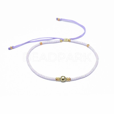 Adjustable Natural Pyrite Braided Bead Bracelets BJEW-F391-A08-1