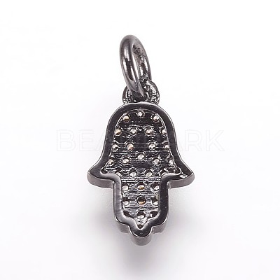 Brass Micro Pave Cubic Zirconia Charms Pendants ZIRC-K070-32B-1