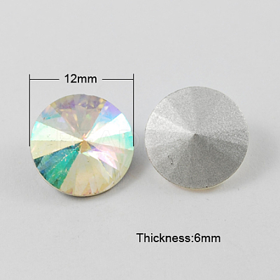 Glass Pointed Back Rhinestone RGLA-R003-12mm-11-1
