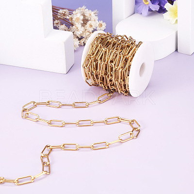 Ion Plating(IP) 304 Stainless Steel Paperclip Chains YS-TAC0003-02G-1