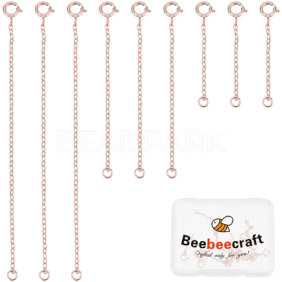 9Pcs 3 Style 925 Sterling Silver Cable Chain Extender FIND-BBC0003-31-1