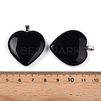 Natural Obsidian Pendants X-G-S364-006F-1