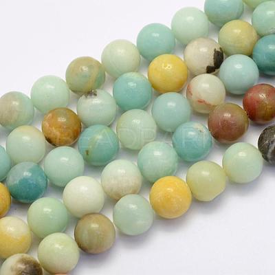Natural Flower Amazonite Beads Strands G-G697-F06-10mm-1