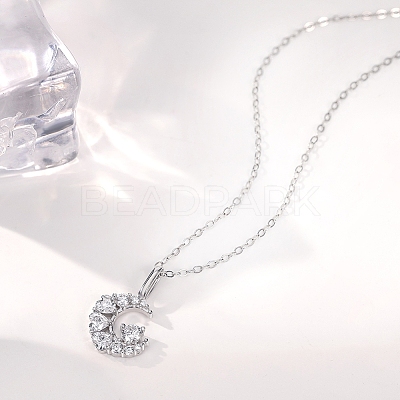 925 Sterling Silver Pave 5A Clear Cubic Zirconia Pendants SE-CBA9BBC-08P-1