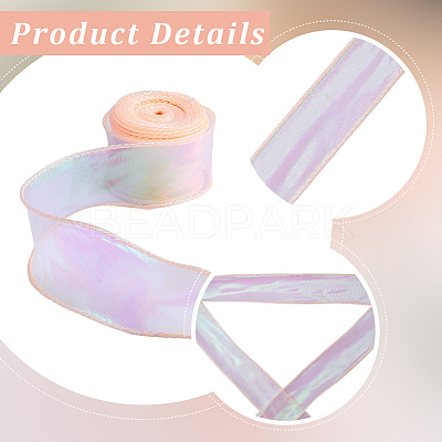 5 Rolls Flat Rainbow Color Organza Ribbon OCOR-CY0003-29B-1