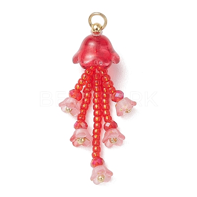 Glass Seed Beaded Pendants PALLOY-MZ01230-04-1