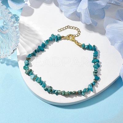 Natural Howlite Anklets AJEW-AN00592-04-1