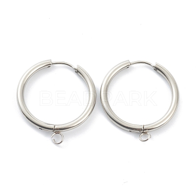 Tarnish Resistant 201 Stainless Steel Huggie Hoop Earring Findings STAS-P283-01L-P-1