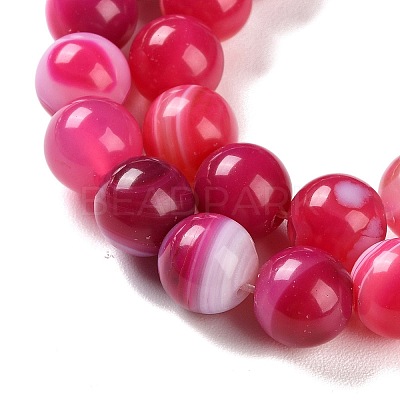 Natural Striped Agate/Banded Agate Beads Strands G-Z060-A01-C06-1