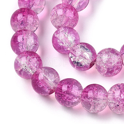 Transparent Crackle Baking Paint Glass Beads Strands DGLA-T003-01A-09-1