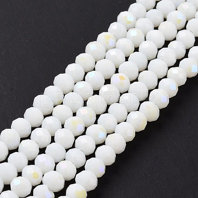 Electroplate Opaque Solid Color Glass Beads Strands EGLA-A044-P1mm-L01-1