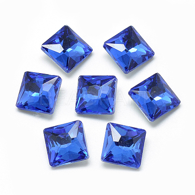 Pointed Back Glass Rhinestone Cabochons RGLA-T027-10x10mm-12-1