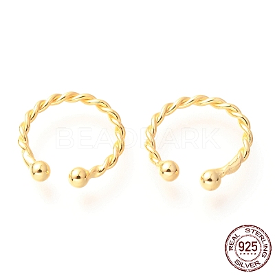 925 Sterling Silver Cuff Earrings EJEW-H124-10G-1