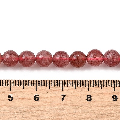 Natural Strawberry Quartz Beads Strands G-L621-B09-6mm-1