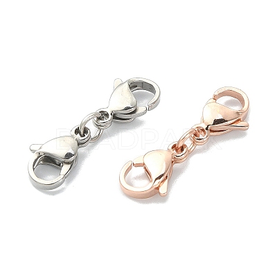 3Pcs 3 Colors 304 Stainless Steel Double Lobster Claw Clasps STAS-YW0001-52A-1
