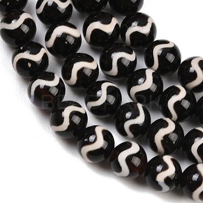 Tibetan Style dZi Beads Strands G-G328-A08-8mm-1