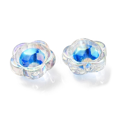 UV Plating Rainbow Iridescent Acrylic Beads OACR-A014-03E-1