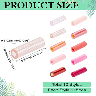 50G 10 Colors Glass Bugle Beads SEED-ME0001-19-1