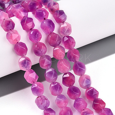 Dyed Natural White Jade Beads Strands G-T139-8mm-45M-1