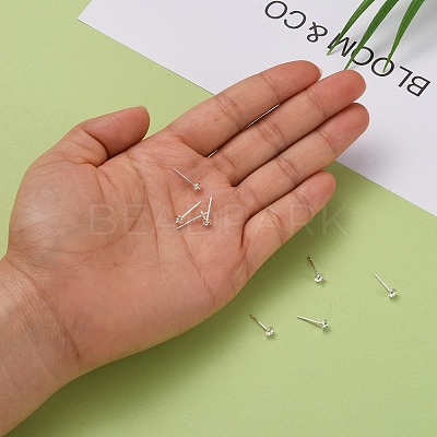 925 Sterling Silver Stud Earring Findings X-STER-K167-027B-S-1