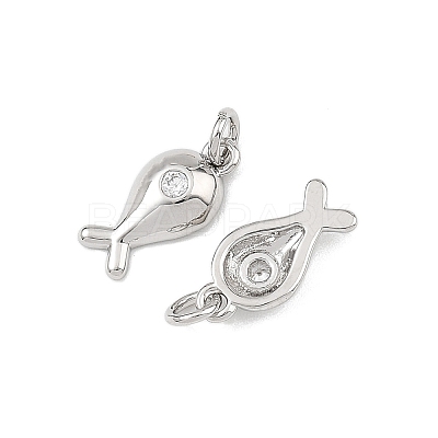 SHEGRACE Brass Clear Cubic Zirconia Charms XGRQ3P017-582P-1