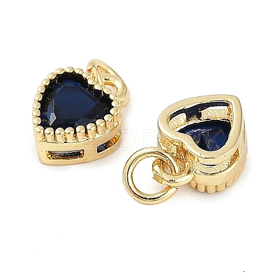 Real 18K Gold Plated Brass Inlaid Cubic Zirconia Charms ZIRC-L100-074G-01-1