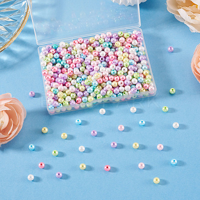 600Pcs Opaque Acrylic Imitation Pearl Beads OACR-TA0004-95B-1