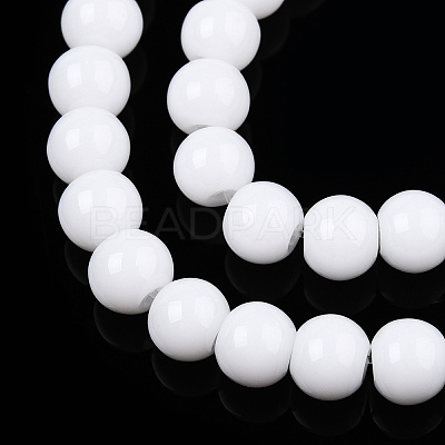 Opaque Solid Color Glass Beads Strands GLAA-T032-P4mm-02-1
