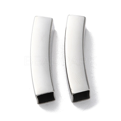 Non-Tarnish 304 Stainless Steel Tube Beads High Polished STAS-B066-01P-1