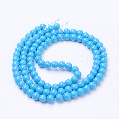 Painted Glass Bead Strands DGLA-S071-8mm-12-1