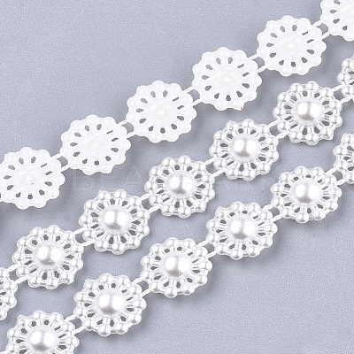 ABS Plastic Imitation Pearl Beaded Trim Garland Strand AJEW-S073-03-1