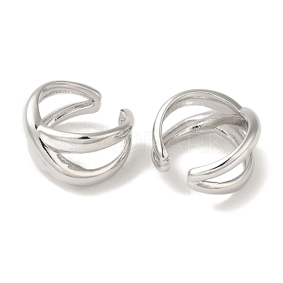 Rack Plating Brass Cross Cuff Earrings EJEW-P280-14P-1