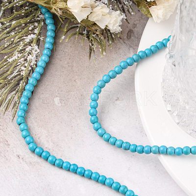 Synthetic Turquoise Beads Strands TURQ-G106-4mm-02F-1
