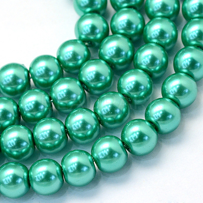 Baking Paint Pearlized Glass Pearl Round Bead Strands HY-Q003-4mm-29-1