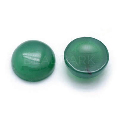 Natural Dyed & Heated Green Onyx Agate Cabochons G-P393-R43-10mm-1