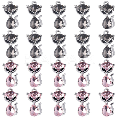 20Pcs 2 Colors UV Plating Alloy Enamel Pendants ENAM-SC0003-98-1